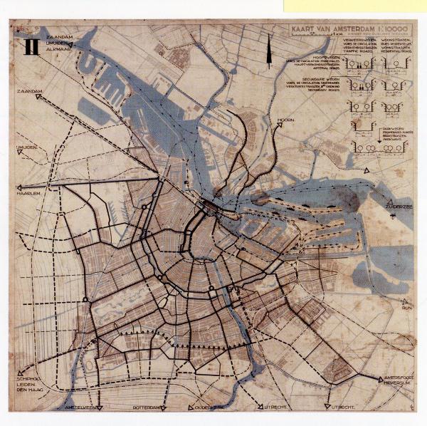 Image 15 - Analyse urbaine d’Amsterdam, carte de la circulation présentée au 4e CIAM à Athènes, 1933 (Archives des CIAM, GTA, ETH, Zurich)