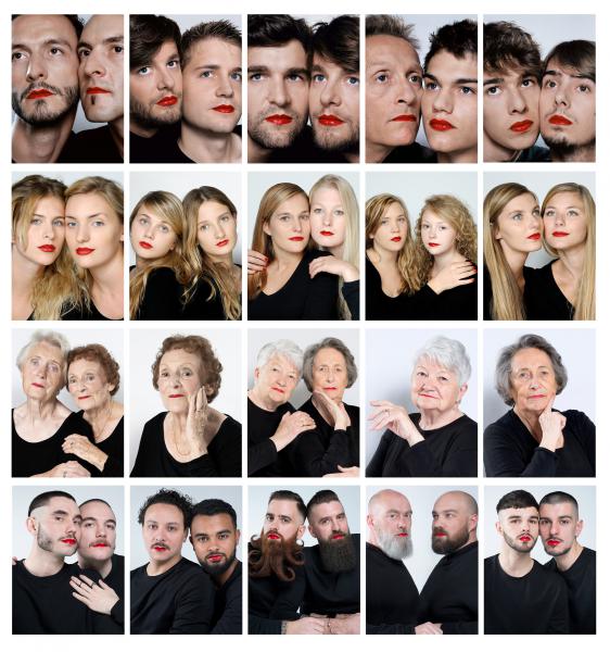 Images 11-30 - Extrait des séries photographiques « Des personnes de qualité » ; panel 1, « les frères » ; panel 2, « les blondes » ; panel 3, « les ladies » ; panel 4, « les barbes »