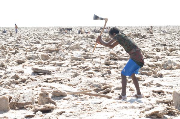 Image 12 - Le geste du travailleur du sel dans le Danakil, Dallol (Éthiopie), 2015.