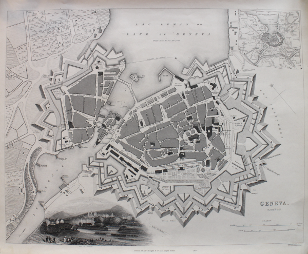 Image 24 - Carte topographique de la ville de Genève de 1845.